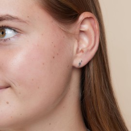 Boma Jewelry Sterling Silver Treble Clef Music Stud Earrings