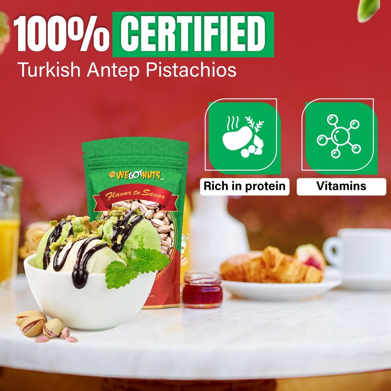 Turkish Antep Pistachios - 2.5 lbs (40oz) Premium Quality Kosher