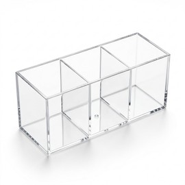 Daxilonyz 3 Section Acrylic Cutlery Organizer for Countertop, Modern Flatware Storage Caddy for Spoons Forks Knives, Space Saving Utensil Holder for Kitchen, Cabinet or Dining Room (Medium)