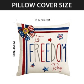 Memorial Day Pillow Covers 4th of July Throw Pillow Case Thank You Veterans Farmhouse Patriotic Flower Decor Memorial Day Decorations and Supplies for Home Party