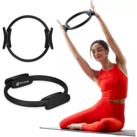 Gaiam 가이암 필라테스 링 피트니스 서클 - 가볍고 내구성이 뛰어난 폼 패딩 핸들 팔 허벅지/다리 및 코어를 위한 [12] Gaiam Pilates Ring Fitness Circle - Lightweight and Durable Foam Padded Handles for Arms, Thighs/Legs, and Core [12]