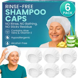 Gorro de ducha sin enjuague para champú y acondicionador, lavado de cabello sin agua para ancianos, personas postradas en cama, gorro de lavado de cabello apto para microondas sin com