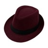 Mens Fedora Hats Classic Manhattan Womens Fedora Hat, Burgundy