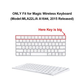 HRH Studio One Functional Shortcut Hotkey Keyboard Cover Silicone Skin for Magic Wireless Keyboard MLA22LL/A (A1644,2015 Released) with US Layout
