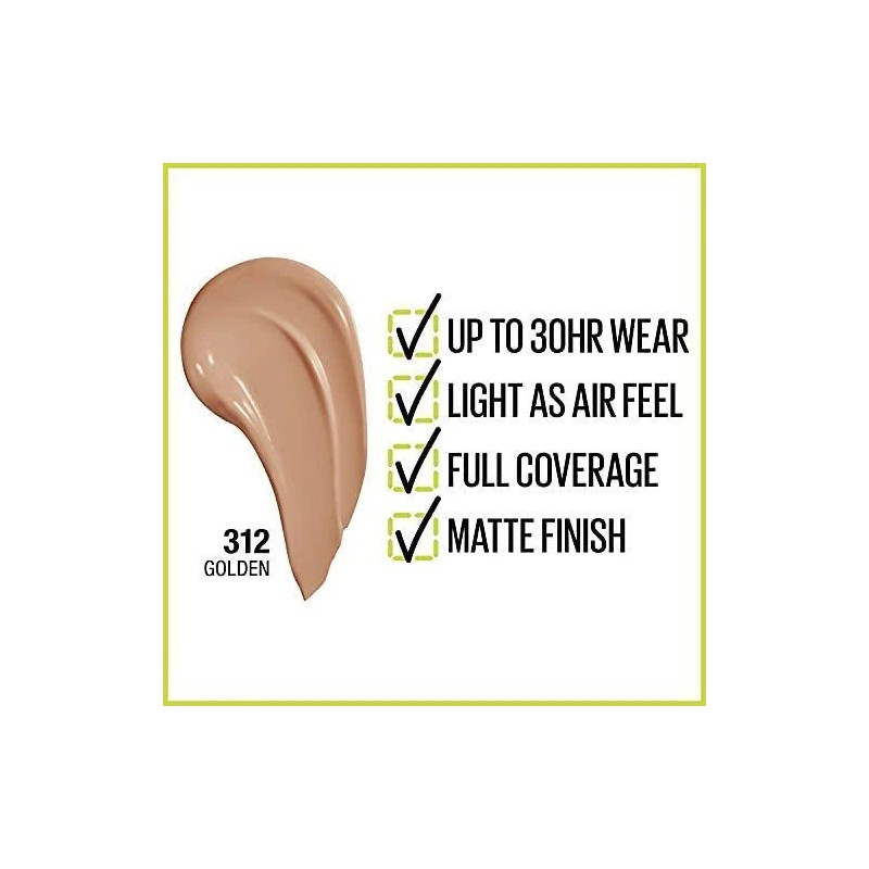 Maybelline Super Stay Full Coverage Liquid Foundation Active Wear Makeup,