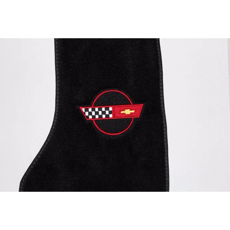 AFM NEW! FLOOR MATS 1984-1996 Corvette With Embroidered Circle Red