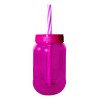 Termo Cilindro Jar Reusable Termo Neón Popote 50 Piezas 500ml