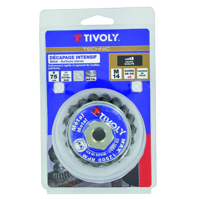 Tivoly XT202520133 Twisted Brush Ø75 mm-M14 Twisted Steel M14, 75