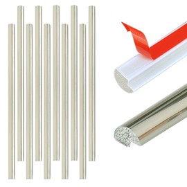 Tilingview 10-Pcs Peel and Stick Tile Edge Trim, 12 Inches Self-Adhesive Tile Edging Decorative Pencil Tile, PVC Molding Tile Trim for Backsplash (Light Gold)