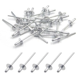 BESTYCHAO 50pcs Aluminum Blind Rivets with Large Flange 3.2mm x 8mm, Pack of 50 (Sliver)