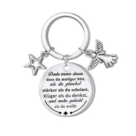 VNOX Gifts for Women Keychain: Small Gift for Men and Women, Birthday Gift for Women, Lucky Charm, Car Key Ring with Guardian Angel, Gift for Girlfriend, Mum, Son, rectangular