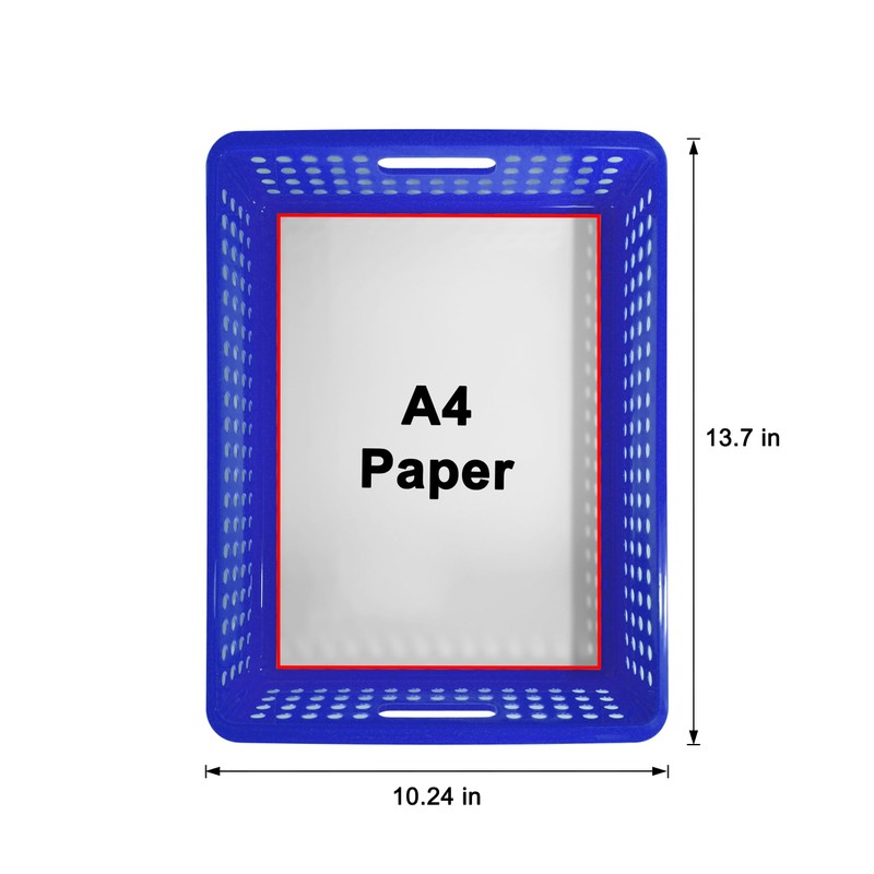 4 Pack Stackable A4 Paper Organizer Trays, Plastic Storage Bins