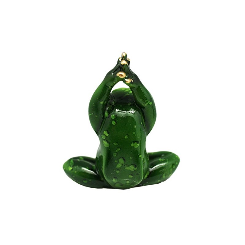 StealStreet SS-G-61187 Green Frog with Black Eyes Implementing Yoga Figurine