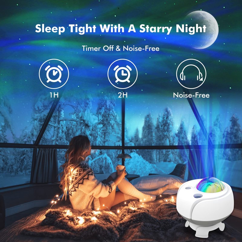 Sternenhimmel LED Projektor Kinder, Lampe Bluetooth Lautsprecher, Zimmer Deko Licht