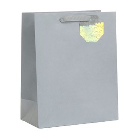 UK Greetings Large Gift Bag for Him/Her/Friend - For Birthdays, Christmas, New Year & Other Events - Silver Design