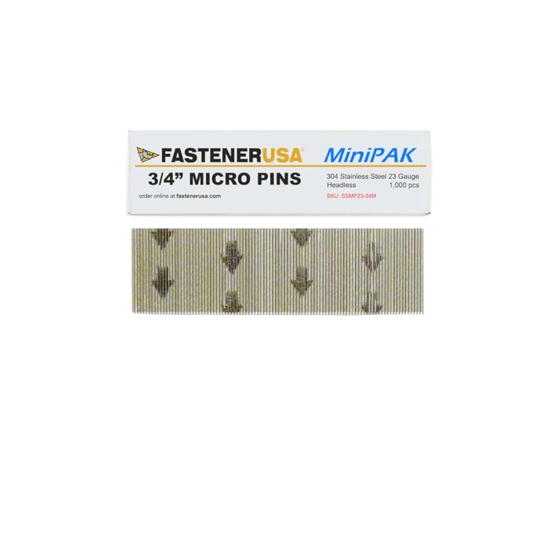 3/4" Micro PIN Nails 23GA 304SS 1,000ct