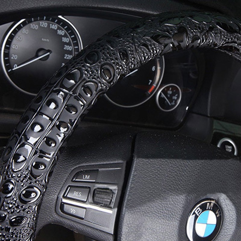 Follicomfy Comfort Leather Auto Car Steering Wheel Cover,Grip Anti Slip