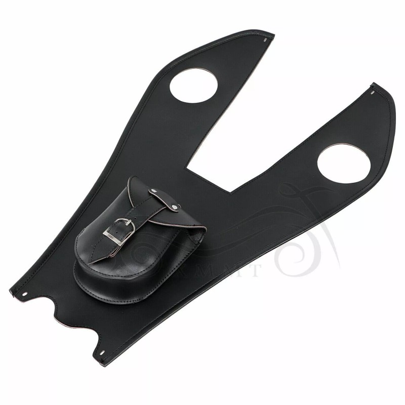Generic Black Leather Gas Tank Bag Panel Cover Pad W/