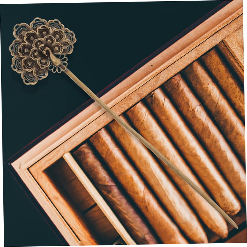 Healeved 5pcs Cigar Enthusiast Tool Cigar Punch Tool Peacock Design