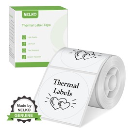 Thermal Labels for Nelko PM220 Label Maker, 2 inch (50mm) Round Thermal Label, Waterproof, Multi-Purpose Label Tape, 1 Roll of 150 Self-Adhesive Thermal Paper (White)