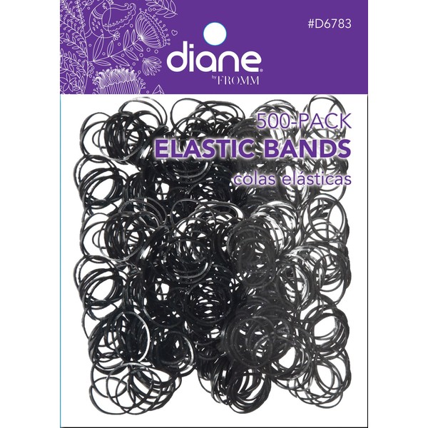 Pack of 500 Snag-Free Small Black Silicone Rubber Bands Rubberbands for Styling, Kids Hair, Braids Hair, Babies, Hair Twists, Tender-head Scalps, Ethnic Styles and Even Fishing, Urban Essence Brand