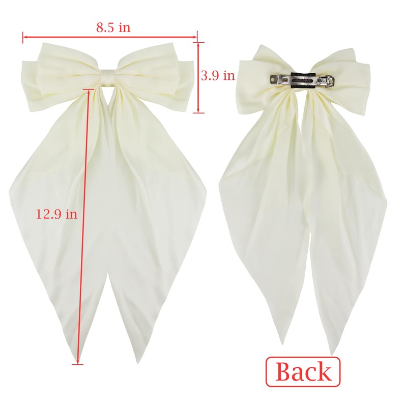 JOYRUBY 2PCS Hair Bows for Women, Big Hair Bows White