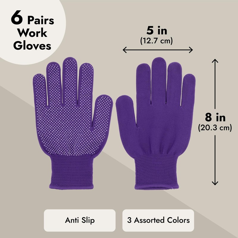 Juvale Garden Gloves for Women - 6 Pairs (12 Count),
