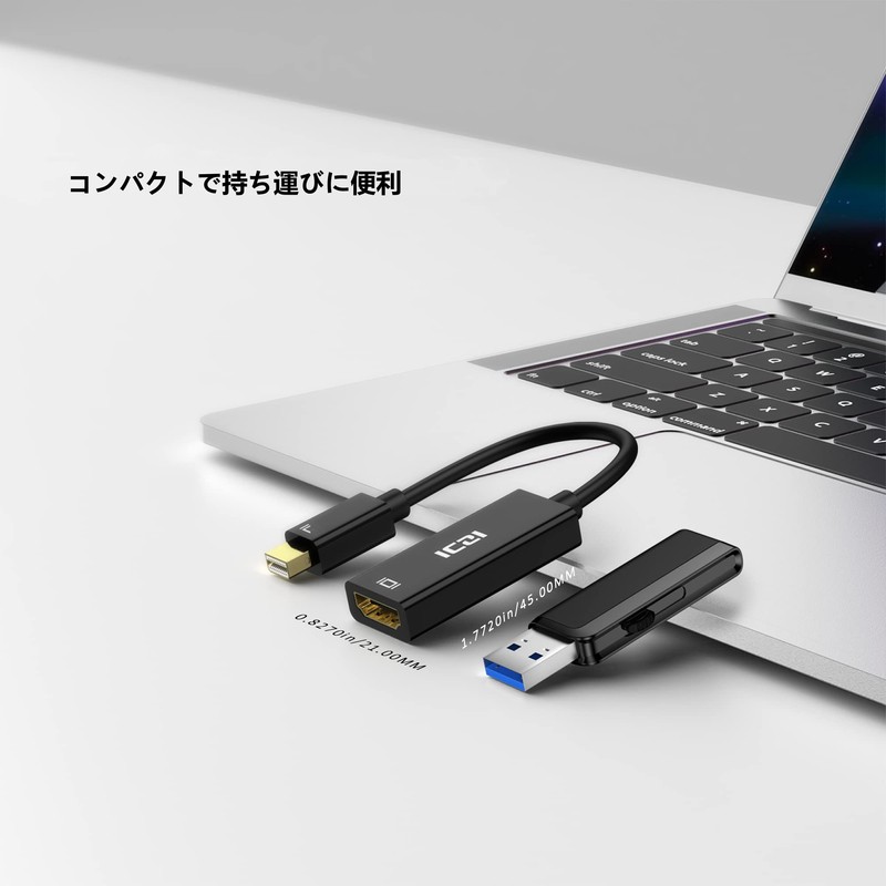 ICZI Mini DisplayPort HDMI Adapter, 4K@30Hz Mini Displayport for MiniDP