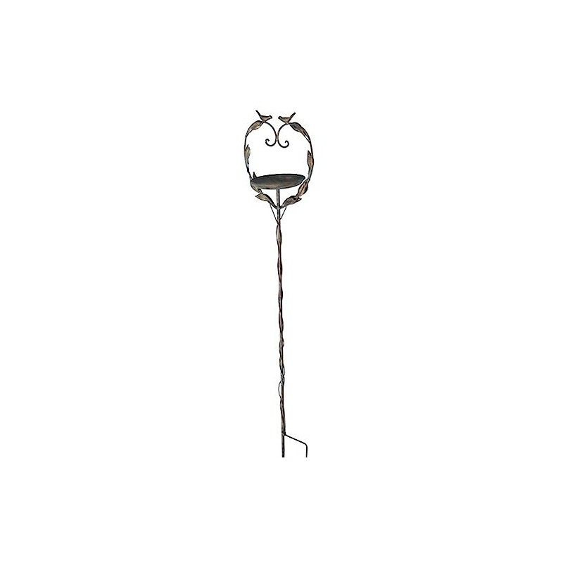 MAISONICA Tall 1.2m Rusty Gold Metal Garden Stake Bird Feeder