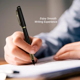 Penagic Luxury Pen, 0.5 mm Black Ink Nice Fancy Gel Pen, Fine Point, Professional Executive Writing, Gift Pen for Men and Women, Set of 1 with 2 Refills