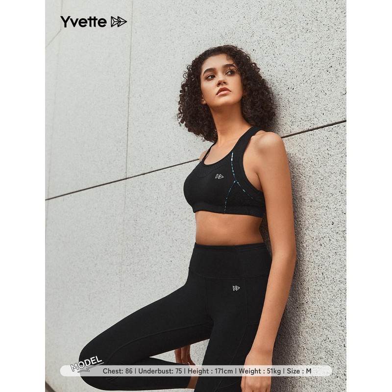 Yvette Sports Bra, No-bounce, Firm Support, Hook-and-Eye Back Closure, Y-Back,