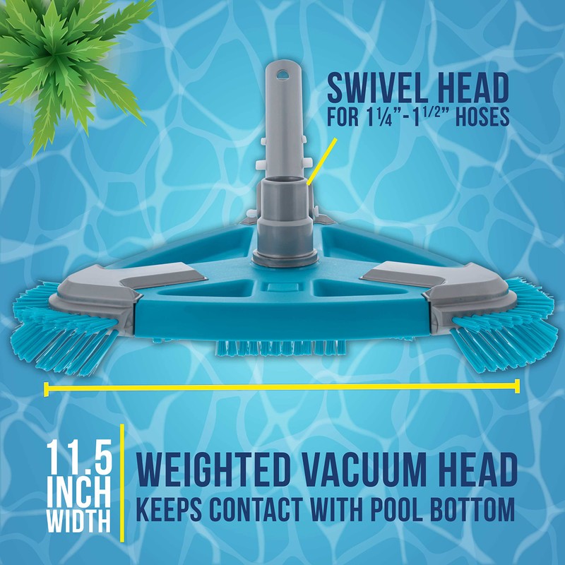 U.S. Pool Supply Deluxe Weighted Triangular Pool Vacuum Head with