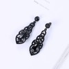 mecresh Black Teardrop Earrings for Women Crystal Dangle Drop Earrings