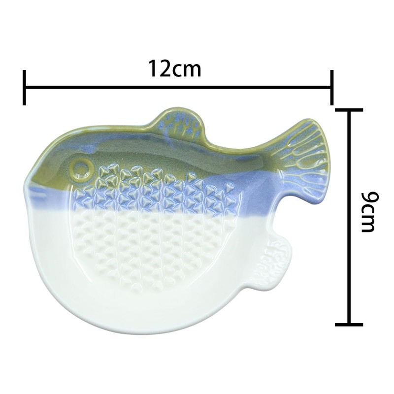 Sarini Garlic Grater Small Fish Ceramic Grater for Garlic Ginger