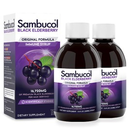 Sambucol Black Elderberry Syrup - Sambucus Syrup, Black Elderberry Liquid, Immune Support for Kids and Adults, High Antioxidants, Gluten Free - Original Formula, 7.8 Fl Oz, 2-Pack
