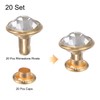 HARFINGTON 20pcs Crystal Rivets 8mm Rhinestone Rivets Rapid Stud rivets