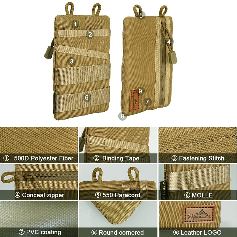 VIPERADE VE4 EDC Tool Pouch, Nylon Pocket Organiser with 6