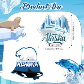 Kanayu 2 Pcs Alaska Cruise Door Decoration Magnetic Large Cruise Door Magnets Funny Refrigerator Magnets Essentials for Carnival Cruise Ship Cruise Accessories Stateroom Cabin Gift(Bear, Whale)