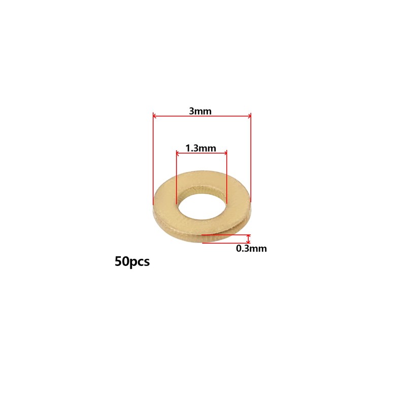 eMagTech 50PCS M1.2 Miniature Brass Washers, Flat Copper Sealing Washers