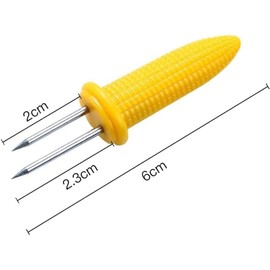 10PCS Corn Holders - Corn on The Cob Skewers,Stainless Steel Corn Fork Prong Skewers Kitchen Tool for BBQ Twin Prong Sweetcorn Holders Home Cooking Fork