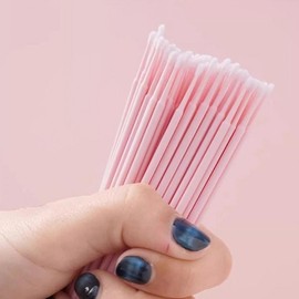 200-Count Ultra-Fine Thin Micro Beauty Makeup Cotton Swabs Pink Brush 200-count 3ea