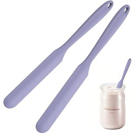 2Pcs Silicone Jar Spatula,9 Inch Jam Spreader for Peanut Butter,Heat-Resistant Food-Grade Jar Blender,Kitchen Spatula for Scraping Icing Bread Cream, Jam(Purple)