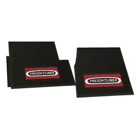 Freightliner FLD2, FLD112, FLD120 Classic & Classic XL & FLD Black All-Weather Rubber Floor Mats OEM with Truck Logo -Set