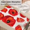 Beabes Poppies Dish Drying Mat,Beautiful Flower Red Poppies Drying Mat