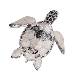 Eangee Home Design Sea Turtle Small Wall Decor Pewter Checkered (m8058)