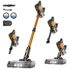 Vaconly Cordless Vacuum Cleaner, Powerful Stick Vacuum with 55min Runtime, Anti-Tangle Vacuum Cleaners for Home, 1.5L Dust Cup, Rechargeable Lightweight Vacuum for Hardwood Floor Carpet Pet Hair