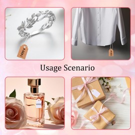 Zgwansui 300pcs Price Tags with String, 1.4x0.9 Inches Clothing Tags, Jewelry Tags for Labeling, Small Gift Tags, Writable Blank Craft Paper Hang Tags for Pricing Retail Marking Strung (Brown)