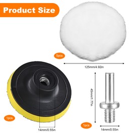 Wool Polishing Pads Set, 6 Pcs Wool Buffing Pad, Polishing Pads with Disc and Screwdriver for Car Finishing