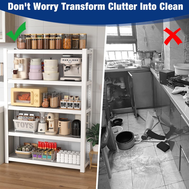 WORKPRO 3000lbs 5-Tier Shelving Unit, 72" H Adjustable Storage Shelves,