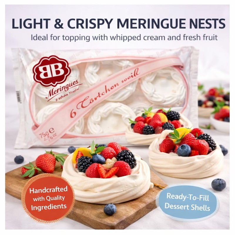 JCD Foods Meringue Nests (Pack of 6)